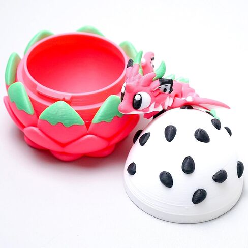 Colourful 3D Printed Dragon Egg,Little Dragon Inside Egg,Flexible Realistic Articulated Animal Fidget Toys,Mystery Figurines Gifts,Executive Desk Décor and Festival Collectible (Pitaya) in Saudi Arabia