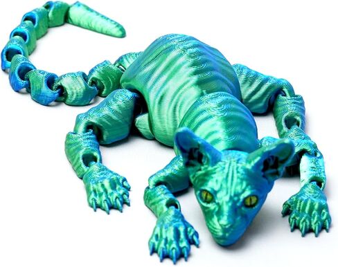 نموذج قطة أصلع مطبوع ثلاثي الأبعاد، ألعاب تململ حيوانات مفصلية واقعية ومرنة، تماثيل غامضة هدايا لعيد الفصح، ديكور مضحك للمكتب التنفيذي وقابل للجمع في المهرجانات، حشوات سلة عيد الفصح (PG) in Kuwait