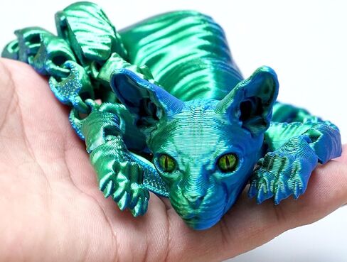 نموذج قطة أصلع مطبوع ثلاثي الأبعاد، ألعاب تململ حيوانات مفصلية واقعية ومرنة، تماثيل غامضة هدايا لعيد الفصح، ديكور مضحك للمكتب التنفيذي وقابل للجمع في المهرجانات، حشوات سلة عيد الفصح (PG) in Kuwait