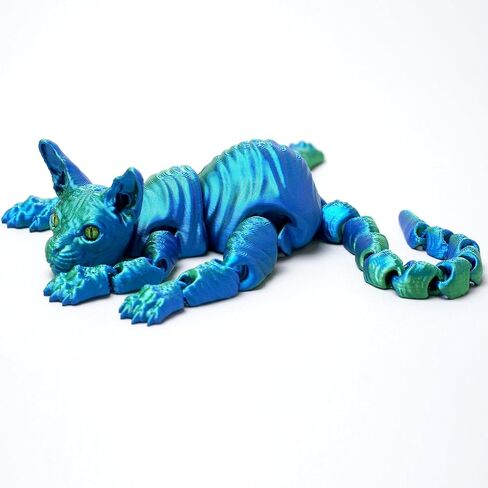 نموذج قطة أصلع مطبوع ثلاثي الأبعاد، ألعاب تململ حيوانات مفصلية واقعية ومرنة، تماثيل غامضة هدايا لعيد الفصح، ديكور مضحك للمكتب التنفيذي وقابل للجمع في المهرجانات، حشوات سلة عيد الفصح (PG) in Kuwait