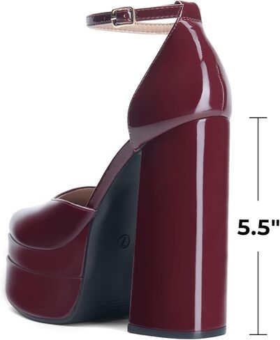 DREAM PAIRS Women’s High Chunky Platform Closed Toe Block Heels Square Toe Ankle Strap Dress Wedding Party Pumps Shoes Aurelia in Saudi Arabia