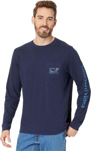 vineyard vines Men's Vintage Whale Garment Dyed Long-Sleeve Pocket Tee in Saudi Arabia
