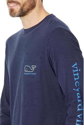 vineyard vines Men's Vintage Whale Garment Dyed Long-Sleeve Pocket Tee in Saudi Arabia