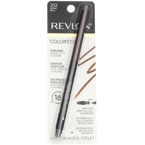 Revlon Pencil Eyeliner, ColorStay Eye Makeup with Built-in Sharpener, Waterproof, Smudge-proof, Longwearing with Ultra-Fine Tip, 201 Black, 0.01 oz in Kuwait