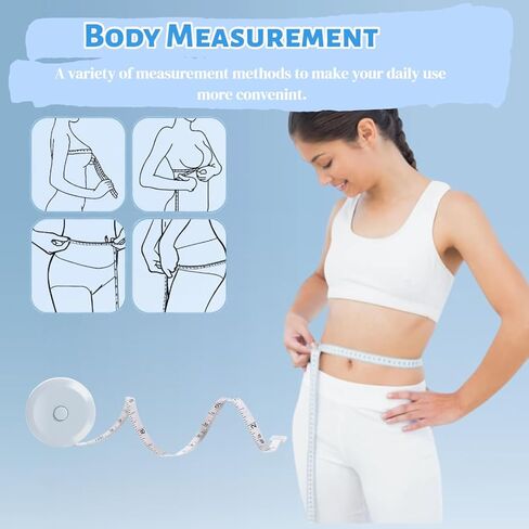 Retractable Tape Measure for Sewing 30 Pack Soft Fabric Measuring Tape for Body Measurements Double Scales Rulers for Tailor Cloth Knitting Craft Weight Loss Measurements （Light Blue in Saudi Arabia