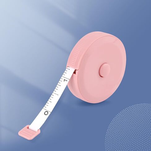 شريط قياس ناعم قابل للسحب - شريط قياس صغير للخياطة للحرف اليدوية والسفر الطبي أو قياس الجسم وخياطة القماش وحياكة قياسات الحرف المنزلية - وردي in Saudi Arabia