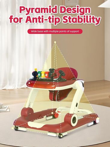 مشاية أطفال بعجلات وموسيقى وأضواء 6 في 1 مركز أنشطة للأطفال مع تصميم مريح لمسند الظهر، مشايات أطفال للأولاد مع وسادات للقدم، مشايات للأولاد والبنات والأطفال، لون أسود مرصع بالنجوم in Kuwait