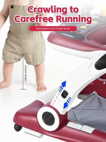 مشاية أطفال بعجلات وموسيقى وأضواء 6 في 1 مركز أنشطة للأطفال مع تصميم مريح لمسند الظهر، مشايات أطفال للأولاد مع وسادات للقدم، مشايات للأولاد والبنات والأطفال، لون أسود مرصع بالنجوم in Kuwait