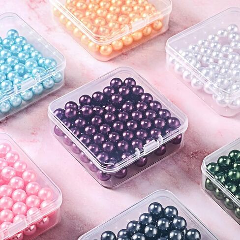 14 Small Jewelry Storage Boxes, Plastic Storage Boxes, Mini Clear Jewelry Organizer, with Hinged Lids and Rectangular Clear Craft Supply Boxes in Saudi Arabia