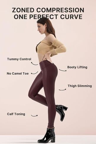 Retro Gong Womens Faux Leather Leggings Stretch High Waisted Pleather Pants in Saudi Arabia