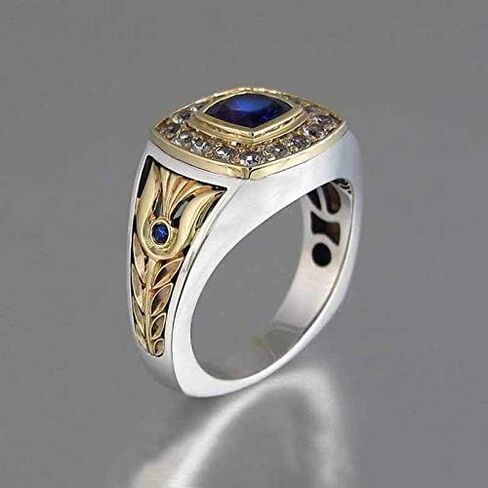 خمر 18K الذهب مطلي الياقوت خاتم الخطوبة الذكور الاستبداد الرجال تشيكوسلوفاكيا خاتم الماس الأبدية المشاركة خاتم الزواج الفاخرة الفضة الاسترليني الرجال الأزياء والمجوهرات حجم 9 in Kuwait