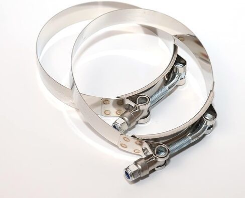 نطاق عمل LTI 101 مم - 109 مم مشابك T-Bolt عالية PSI عالية الجودة كاملة 304 خرطوم مبرد توربو من الفولاذ المقاوم للصدأ لخرطوم معرف 3.75 بوصة (عبوتان) in Saudi Arabia