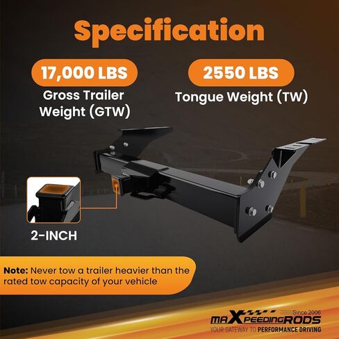 maXpeedingrods Class 5 Trailer Hitch Receiver, Commercial Duty 2 Inch Receiver for Ford F-250 F-350 F-450 Super Duty 17000 LBS GTW in Saudi Arabia