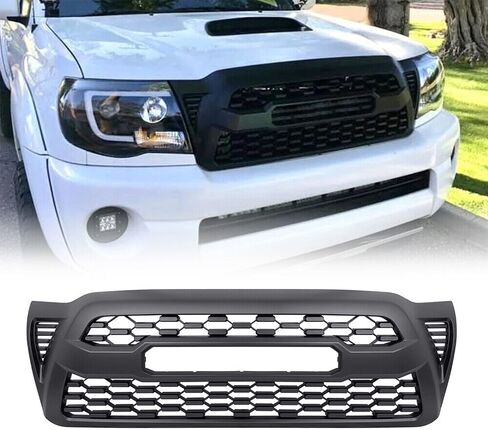 شبكة علوية من المصد الأمامي Bewild مناسبة للجيل الثاني من Toyota Tacoma Trd Pro Style شبكة أمامية بديلة للشواية باللون الأسود غير اللامع (مع أضواء LED) in Saudi Arabia