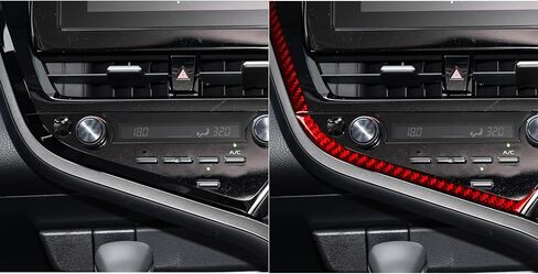 ملصق تزيين إطار التحكم الجانبي للوحة القيادة المركزية لنظام تحديد المواقع العالمي (GPS) متوافق مع Toyota Camry 2018 2019 2020 2021 2022 2023 2024 ملحقات داخلية للسيارات من ألياف الكربون الحقيقية باللون الأحمر in Kuwait