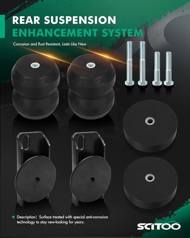 SCITOO Rear Suspension Enhancements Rubber Bump Stops Helper Spring Kit Compatible With 2003-2013 For Dodge Ram 2500 DR2500CA in Saudi Arabia