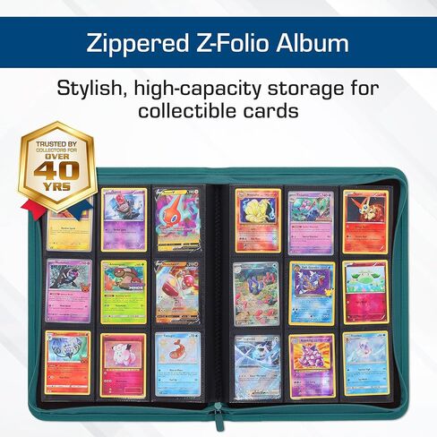ألبوم BCW Z-Folio 9-Pocket LX - أرجواني | منظم بطاقات آمن بسحاب | حافظة بطاقات جلدية فاخرة | حافظة بطاقات التداول لبوكيمون، MTG، البطاقات الرياضية والمزيد in Saudi Arabia