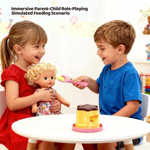 Food Toys Pudding Feeding Toys Doll Toy Foods Set for Toddlers 3 4 5 6 Pudding Toy with Spoon Perfect for Doll Role Play for 3 4 5 6 7 Year Old Girls with Spoon（1 Pieces） in Saudi Arabia