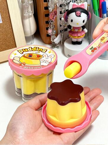 Food Toys Pudding Feeding Toys Doll Toy Foods Set for Toddlers 3 4 5 6 Pudding Toy with Spoon Perfect for Doll Role Play for 3 4 5 6 7 Year Old Girls with Spoon（1 Pieces） in Saudi Arabia