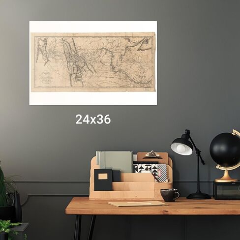 Lewis and Clark's Track Across The West - Antique Map - 1814 - Print Only - 16 x 24 inches in Saudi Arabia