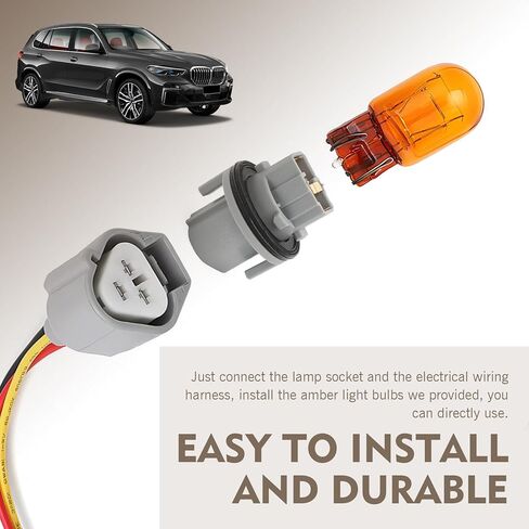 1Set Car Lighting Bulb, Auto Headlight Turn Signal Light Bulb Socket Wiring Harness Set, Replace OEM #26243-5HA0A, Connector Harness Light Holder Bulb, Compatible with Nissan, Rogue, Altima in Saudi Arabia
