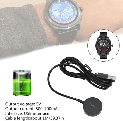 شاحن للساعة الذكية Fossil Gen 1 2 3 كابل شحن USB للساعة الذكية مع قاعدة شحن، كابل شحن USB للساعة الذكية لـ Fossil Gen 1 2 3 (أبيض) in Saudi Arabia