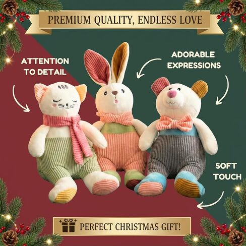 Bailey Bunny – Soft Corduroy Plush Stuffed Animal for Toddlers & Kids – Cute Cuddly Bunny Toy Perfect Christmas for Kids and Grandkids – 14 Inches in Saudi Arabia