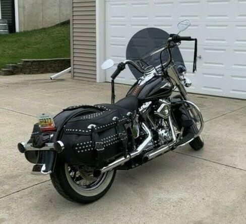 زجاج أمامي بديل داكن اللون مقاس 17 بوصة متوافق مع Harley Davidson Heritage Softail FLSTC، Fat Boy FLSTF، Softail Deluxe FLSTN، نقل الضوء بنسبة 18% in Saudi Arabia