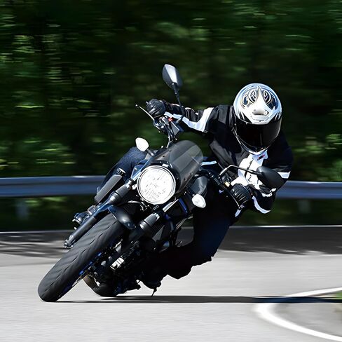 الزجاج الأمامي العالمي للدراجات النارية منحرف الرياح مناسب لـ XJ 400 VX 800 XJR 1300 Cafe Racer Bobber 4 ''-7'' كشافات أمامية (أسود) in Kuwait