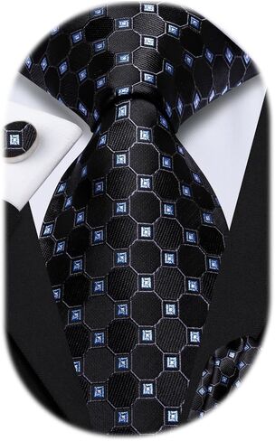 Dubulle Mens Paisely Silk Tie for Men Necktie and Pocket Square Set in Kuwait