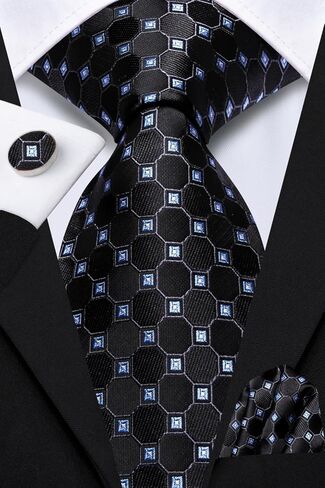 Dubulle Mens Paisely Silk Tie for Men Necktie and Pocket Square Set in Kuwait