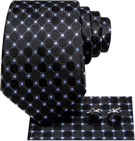 Dubulle Mens Paisely Silk Tie for Men Necktie and Pocket Square Set in Kuwait