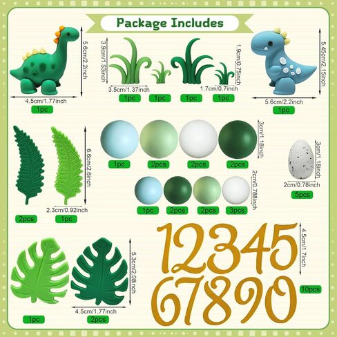 كعكة الديناصور القبعات العالية زينة كعكة الديناصور مع البيض وأوراق الأعشاب لصبي فتاة عيد ميلاد الطفل دش موضوع الغابة لوازم الحفلات in Kuwait