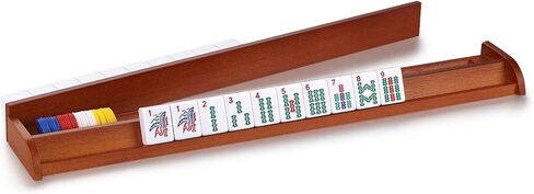 Mahjong All-in-One Tile Rack & Pusher, Vintage Edition in All-Wood Mahjong Rack and Pusher Combo, Modern American Mahjong Tile Racks, Set of 4 in Saudi Arabia