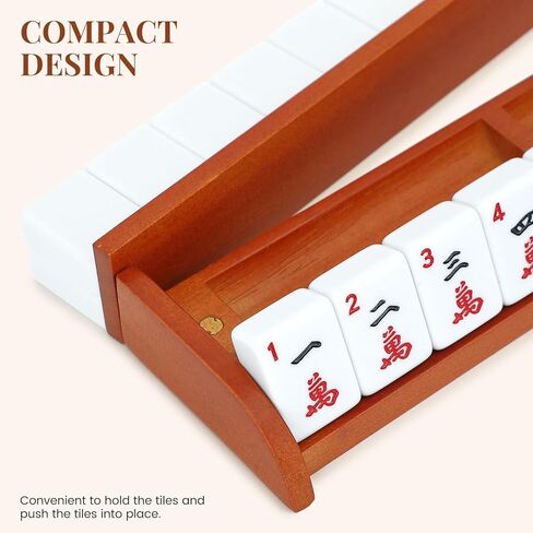 Mahjong All-in-One Tile Rack & Pusher, Vintage Edition in All-Wood Mahjong Rack and Pusher Combo, Modern American Mahjong Tile Racks, Set of 4 in Saudi Arabia