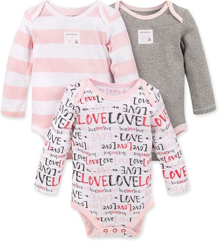 Burt's Bees Baby Unisex Baby Bodysuits, 3-Pack Long & Short-Sleeve One-Pieces, 100% Organic Cotton in Kuwait
