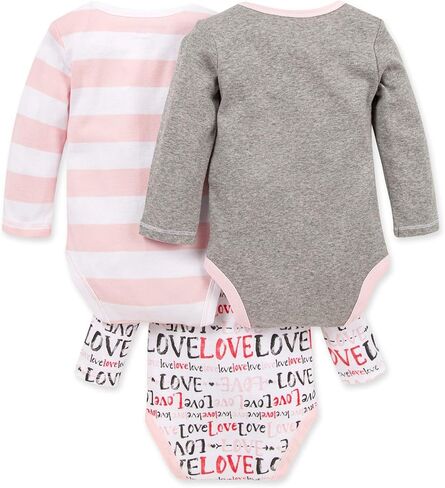 Burt's Bees Baby Unisex Baby Bodysuits, 3-Pack Long & Short-Sleeve One-Pieces, 100% Organic Cotton in Kuwait