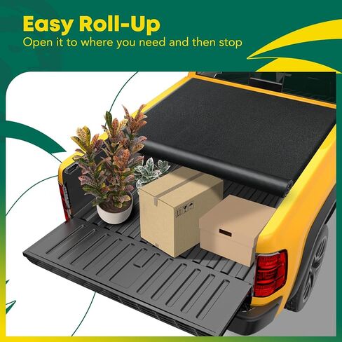 YHTAUTO Soft Roll-up Truck Bed Tonneau Cover Compatible with 2019-2024 Ram 1500 New Body (Not Fit 19-24 Classic) | 5'7" (67") Bed | Auto Locking System | All Weather Protection in Saudi Arabia