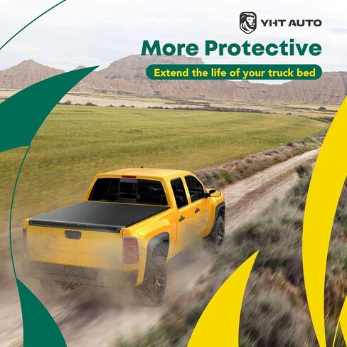 غطاء سرير شاحنة ناعم قابل للطي من YHTAUTO متوافق مع هيكل جديد 2019-2024 Ram 1500 (غير مناسب كلاسيكي)، سرير Fleetside 6.3 قدم (76.3 بوصة) بدون رامبوكس in Saudi Arabia