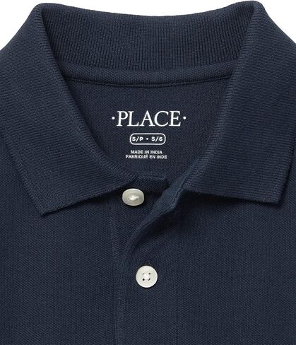 The Children's Place Baby Boys and Toddler Boys Long Sleeve Pique Polo, Black/White, 3T in Kuwait