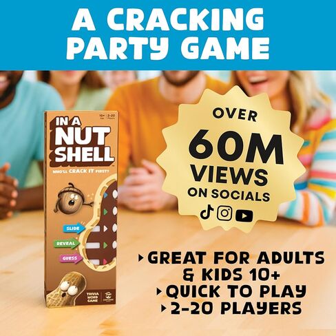 in A Nutshell: Slide & Reveal Word Guessing Board Game with 450+ Questions - Fun Family Party Game for Kids & Adults, Ages 10+, 2-20 Players, 20 Minute Playtime in Saudi Arabia