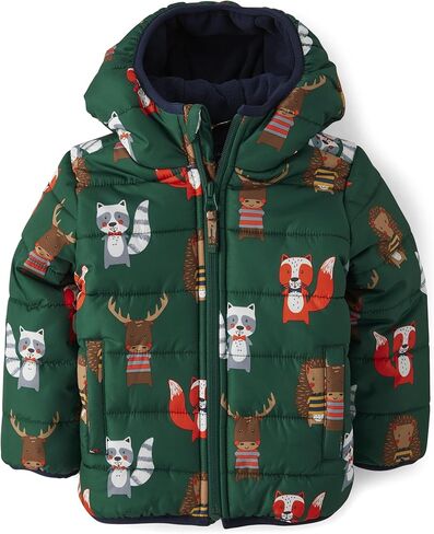 The Children's Place Baby and Toddler Boys' Medium Weight Wind-Resistant, Water-Resistant Puffer Jacket in Kuwait