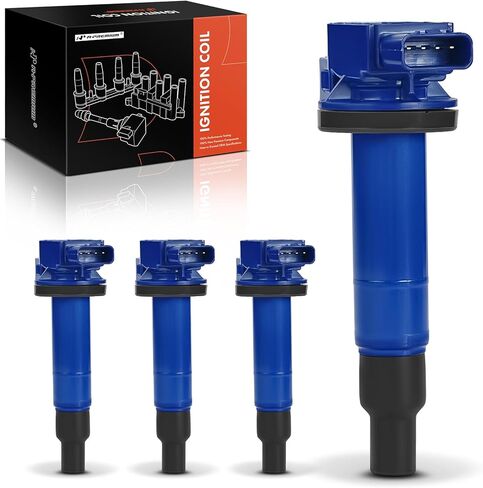 A-Premium (Blue) Engine Ignition Coil Pack Compatible with Toyota Prius 2001-2009, Yaris 2006-2018, Echo 2000-2005, Prius C 2012-2019 & Scion xB 2004-2006, xA 2004-2006, 1.5L, 4-PC Set in Saudi Arabia