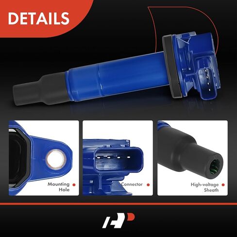 A-Premium (Blue) Engine Ignition Coil Pack Compatible with Toyota Prius 2001-2009, Yaris 2006-2018, Echo 2000-2005, Prius C 2012-2019 & Scion xB 2004-2006, xA 2004-2006, 1.5L, 4-PC Set in Saudi Arabia