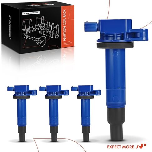 A-Premium (Blue) Engine Ignition Coil Pack Compatible with Toyota Prius 2001-2009, Yaris 2006-2018, Echo 2000-2005, Prius C 2012-2019 & Scion xB 2004-2006, xA 2004-2006, 1.5L, 4-PC Set in Saudi Arabia