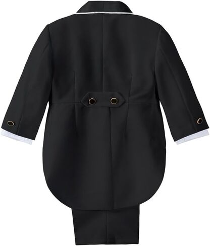 Lito Angels Baby Boys' Jacquard Classic Tuxedo Suit Formal Suits Wedding Outfit 5 Piece Set 015 in Saudi Arabia