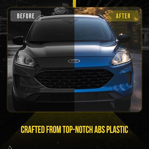 Gloss Black Chrome Delete Front Grille | Car Grille Cover | Grille Insert | Trim Overlay | Compatible with 2020-2022 Ford Escape | ABS6508BLK in Saudi Arabia
