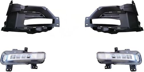 Front Upper Grille Kit with Fog Lights Compatible with 2020 2021 2022 Fo-rd Explorer, Replaces LB5Z-15266-AA, LB5Z-15266-AB in Saudi Arabia