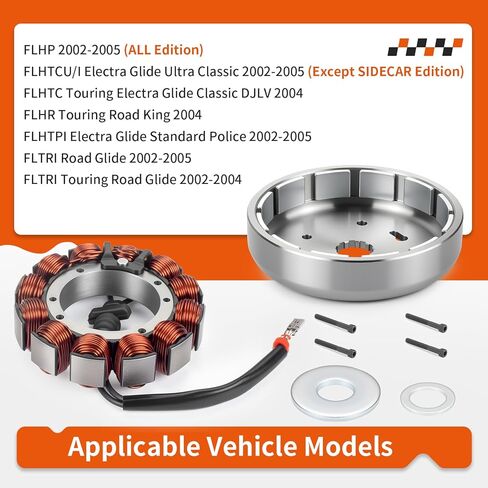 45Amp الجزء الثابت ودوار دولاب الموازنة لـ FLHTC FLHP FLHR FLTRI FLHTPI Electra Glide Road Glide Road King 2002-2005 29999-97B 29987-02A in Saudi Arabia