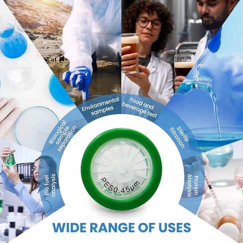 AMTAST Nylon Syringe Filters 25MM Diameter 0.45um Pore Size Non Sterile (Pack of 10) in Kuwait